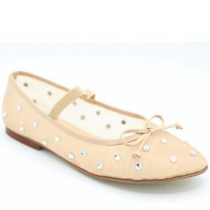 NEW JEFFREY CAMPBELL women releve mary jane ballet flat in natural mesh combo